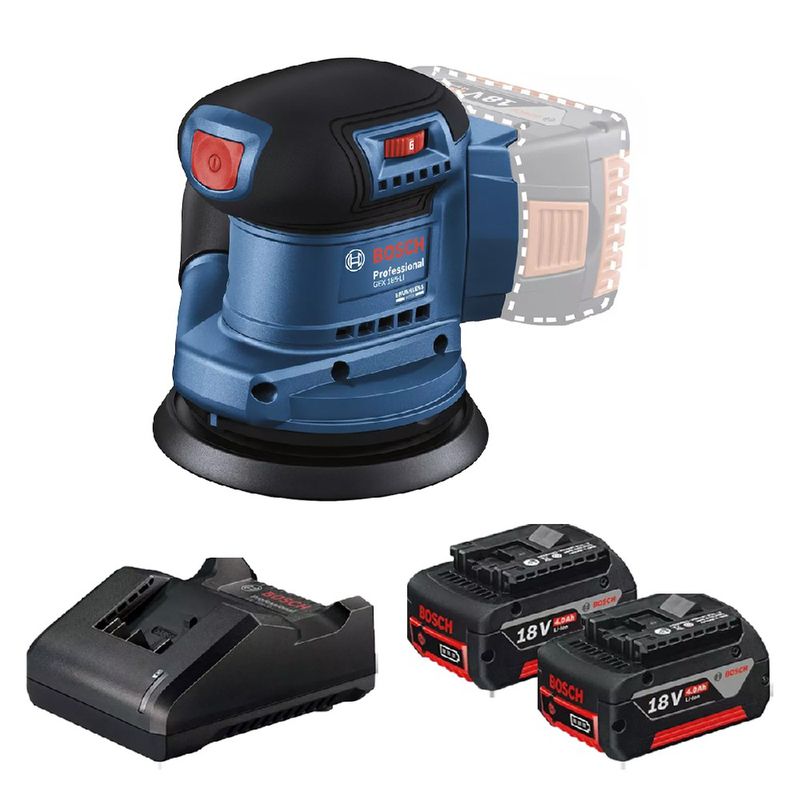 Lixadeira Orbital 18v Sem Fio Com Carregador e 2 Baterias (GEX 185-Li) - Bosch