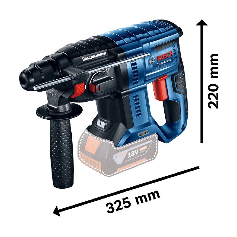 Martelete Perfurador a Bateria Bosch GBH 180-LI SDS-Plus,18V, 2J EPTA, sem Bateria e sem Carregador.