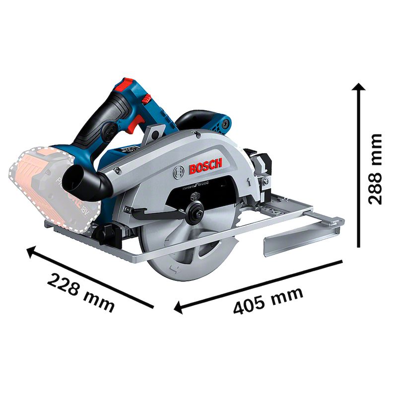 Serra Circular Bosch GKS 18V-68 GC Brushless 1800W 18V SB, com disco