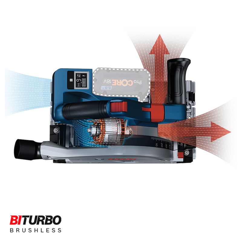 Serra circular de imersão Bosch GKT 18V-52 GC SB, em maleta