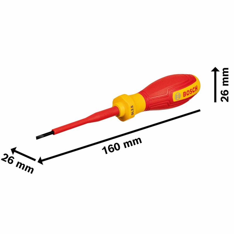 Chave de Fenda SL 2.5 x 75mm VDE (1600A02NC0000) - Bosch