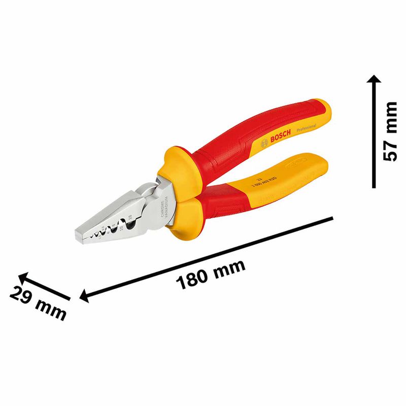 Alicate de Crimpar Terminais VDE 180mm (1600A02NE6000) - Bosch