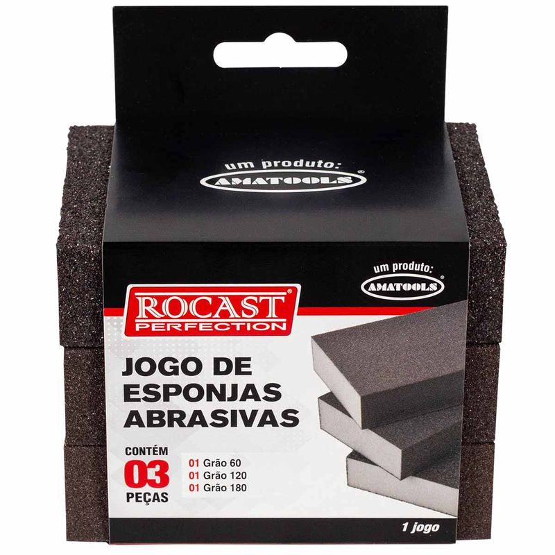 Jogo de Esponjas Abrasivas Com 3 Peças (792,0001) - Rocast