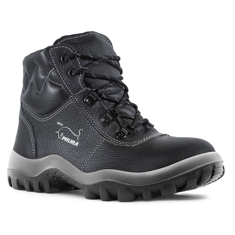 Botina Gran Luxo Preta Com Biqueira Plástica (4855GL) - Safetline