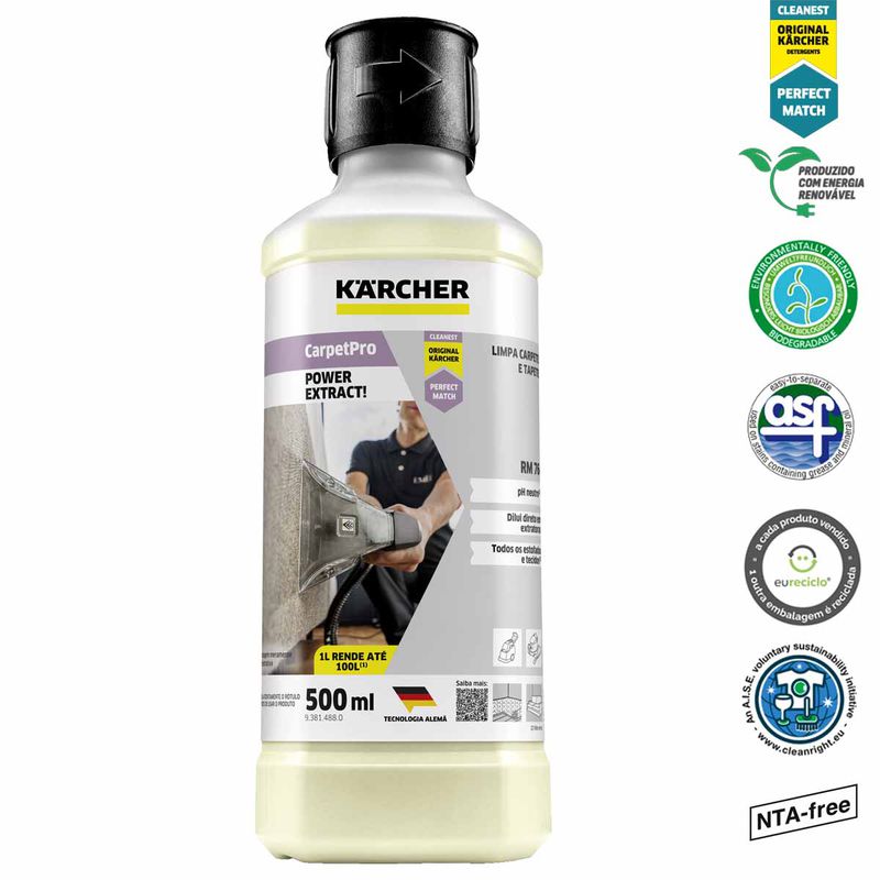 Detergente PowerExtract! (500ml) Rm 764 (93814880) - Karcher