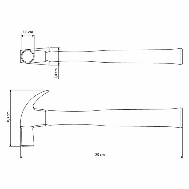 Martelo Unha Com Cabo 18mm (40370/018) - Tramontina
