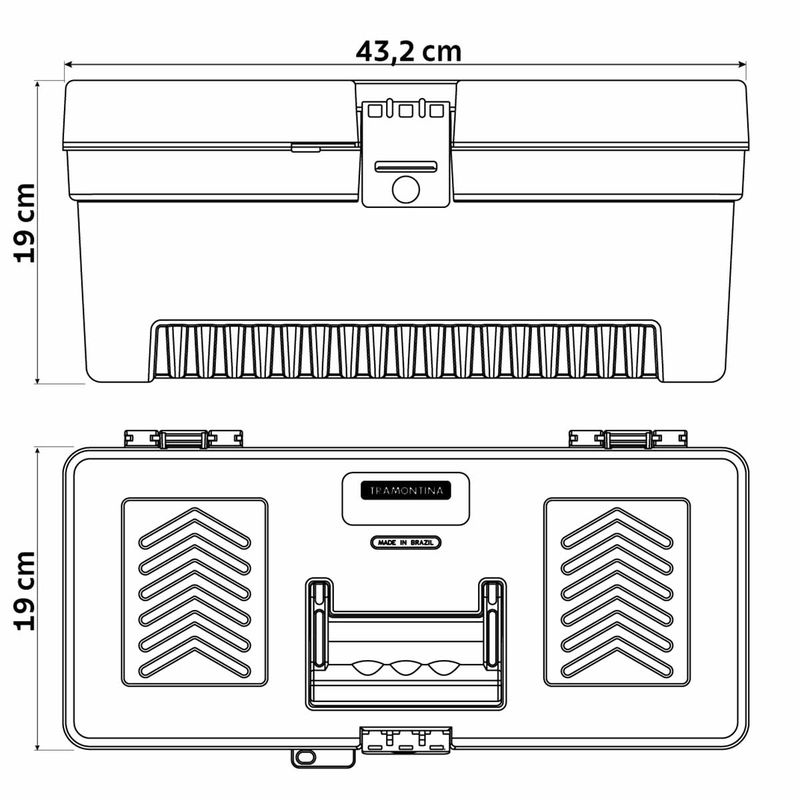 Caixa Plástica Para Ferramentas Com Bandeja Removível 17'' Rosa (43804/517) - Tramontina