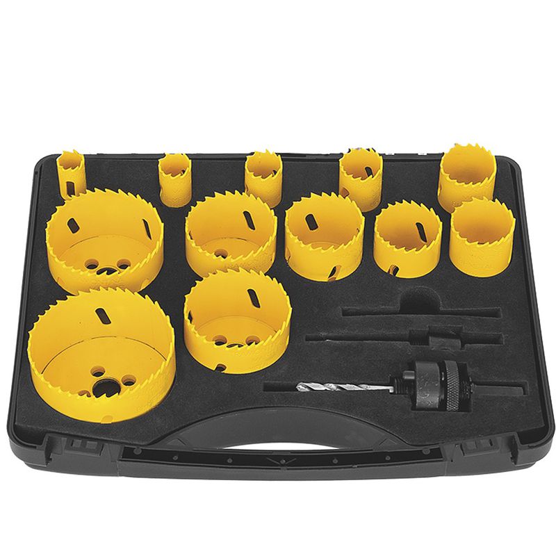 Jogo de Serras Copo Bi-Metálicas Tramontina com Dentes em Aço Rápido HSS 15 Peças