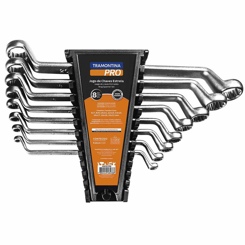 Jogo de Chaves Estrela Com 8 Peças (44630/308) - Tramontina Pro