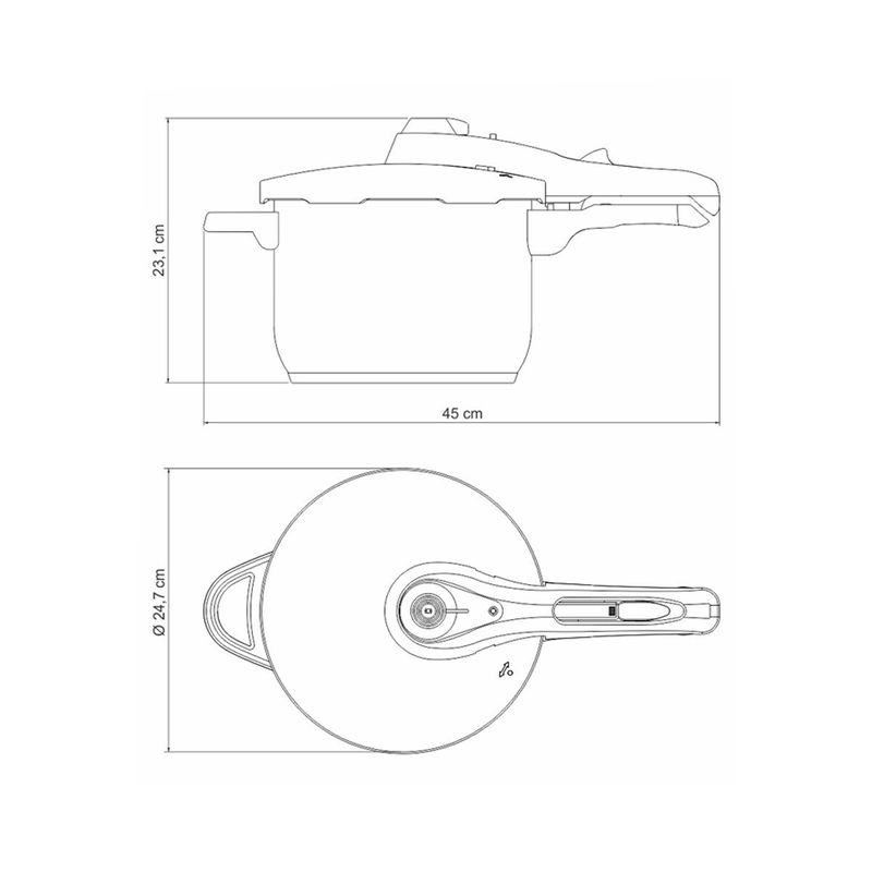 Panela de Pressão Solar Aço Inox e 5 Dispositivos de Segurança 6L - Tramontina 