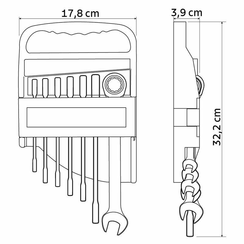 Jogo de Chaves Combinadas Com Catraca 7 Peças (42248/207) - Tramontina