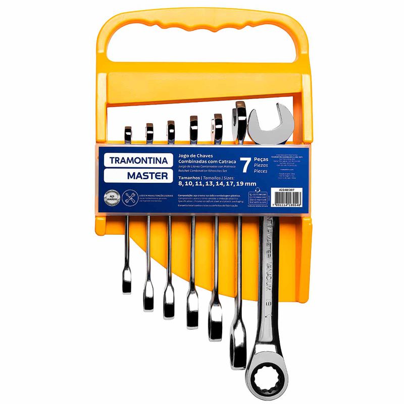 Jogo de Chaves Combinadas Com Catraca 7 Peças (42248/207) - Tramontina