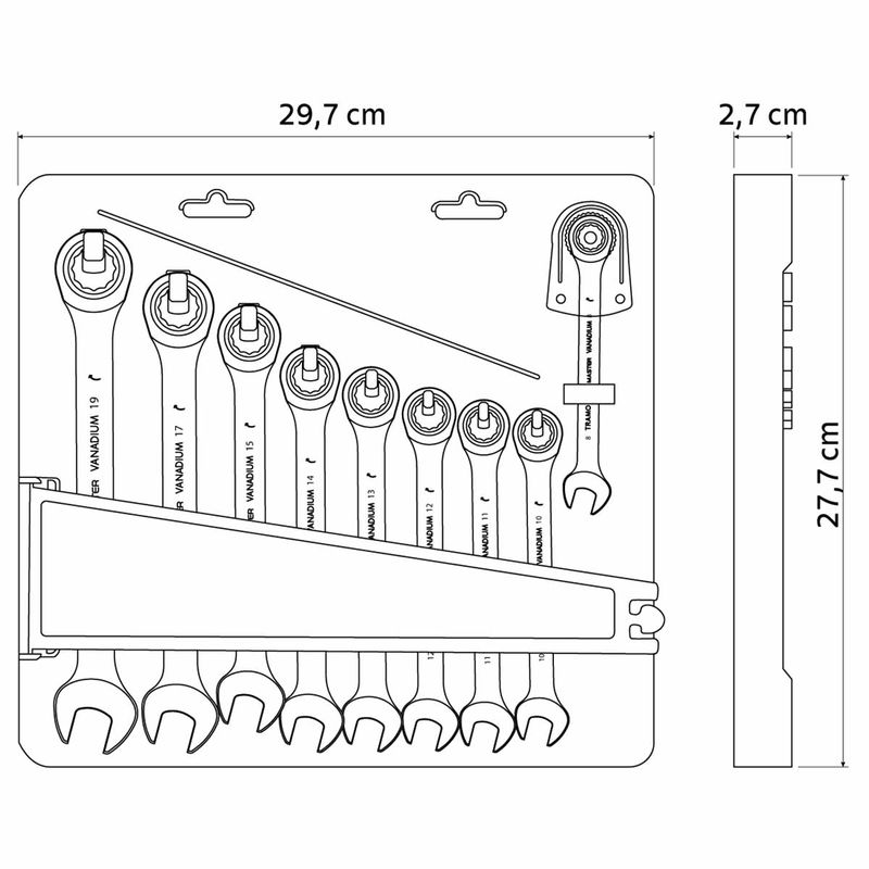 Jogo de Chaves Combinadas Com Catraca 9 Peças (42248/209) - Tramontina