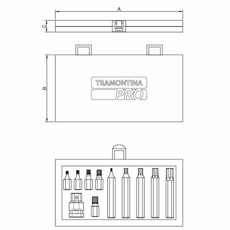 Jogo de Ponteiras Intercambiáveis Trafix 15 Peças (46000/402) - Tramontina Pro