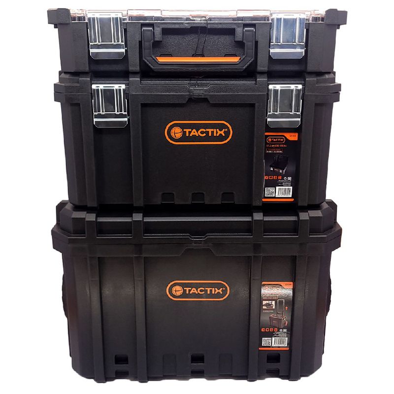 Kit 3 Caixas de Ferramentas Modular Com Rodas - Tactix