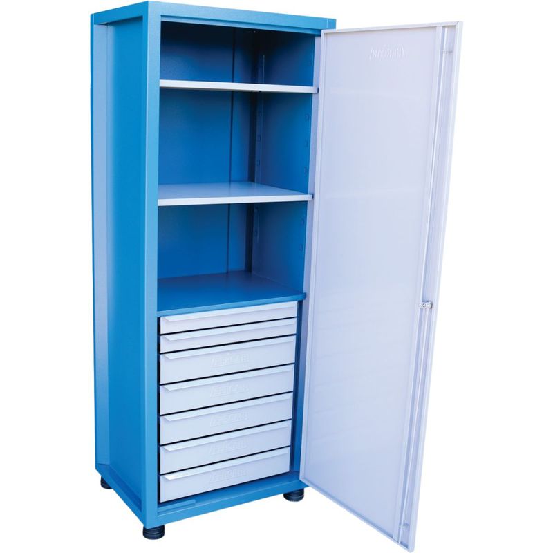 Armário Fechado Com 3 Prateleiras e 7 Gavetas Azul (1522) - Fercar