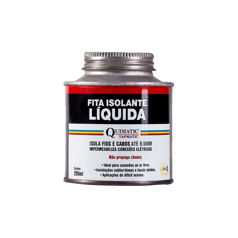 Fita Isolante Líquida Preta 200mL BD 1 - Quimatic Tapmatic