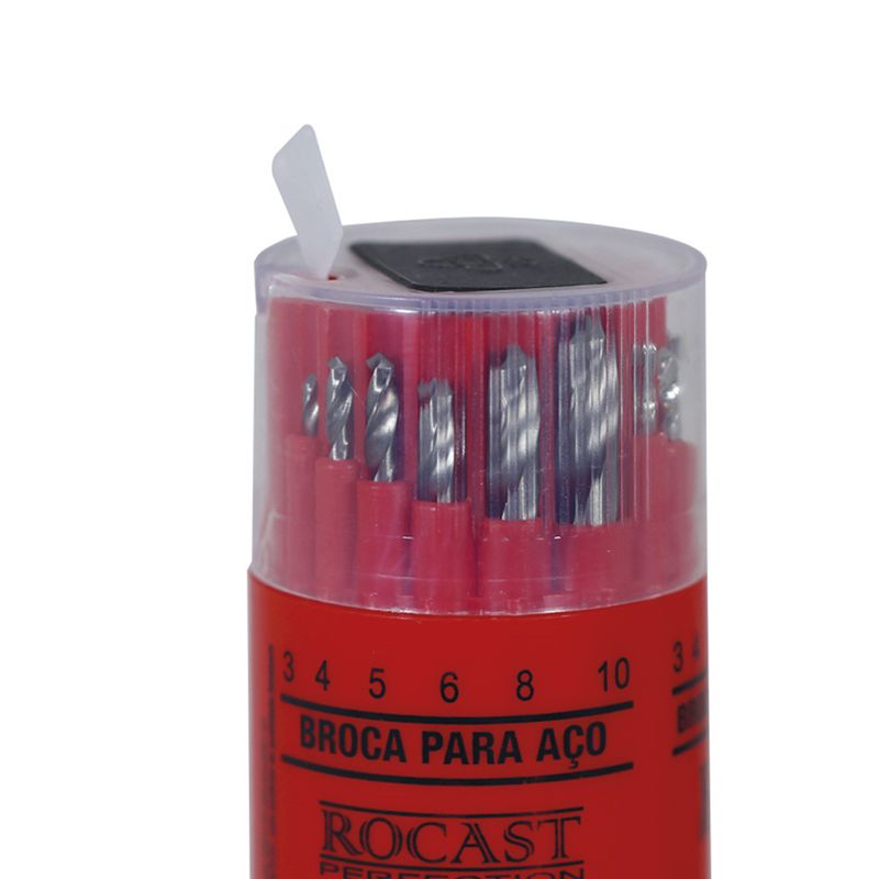 Jogo de Brocas Combinado 18 peças 3,0 a 10,0mm 53,0072 ROCAST