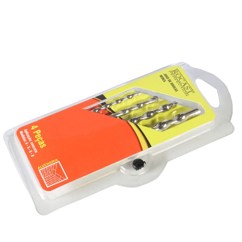 Jogo de Brocas Vídia Metal Duro DIN8039 4 peças 4,0a8,0mm 16,0054 ROCAST