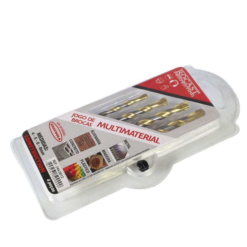 Jogo de Brocas Multimaterial 4,0 á 8,0mm (244,0012) - Rocast