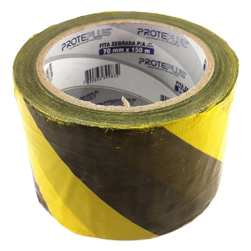 Fita Zebrada Amarelo e Preto PPS 06 PROTEPLUS 150m x 70mm
