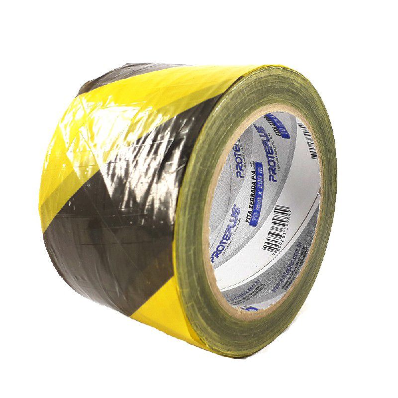 Fita Zebrada Amarelo e Preto PPS 06 PROTEPLUS 200m x 70mm