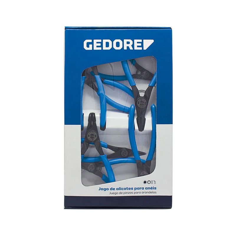 Jogo de Alicates Para Anéis Internos e Externos 8 Peças 029982 - GEDORE