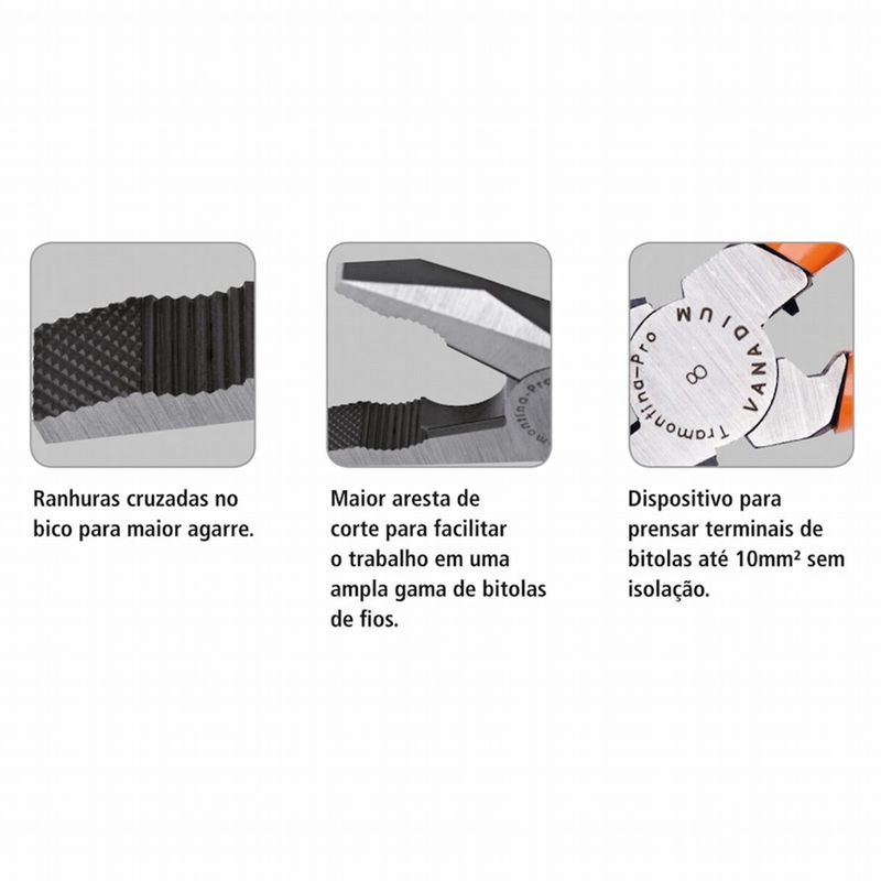 Alicate Para Eletricista Isolado 1000V - 8'' (44000/128) - Tramontina Pro