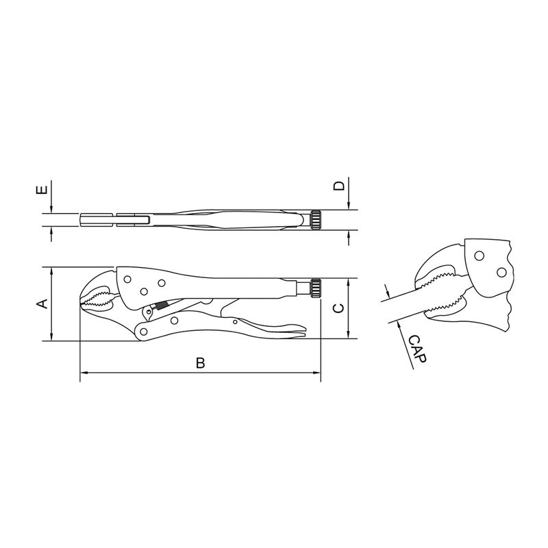 Alicate de Pressão Mordente Curvo 10