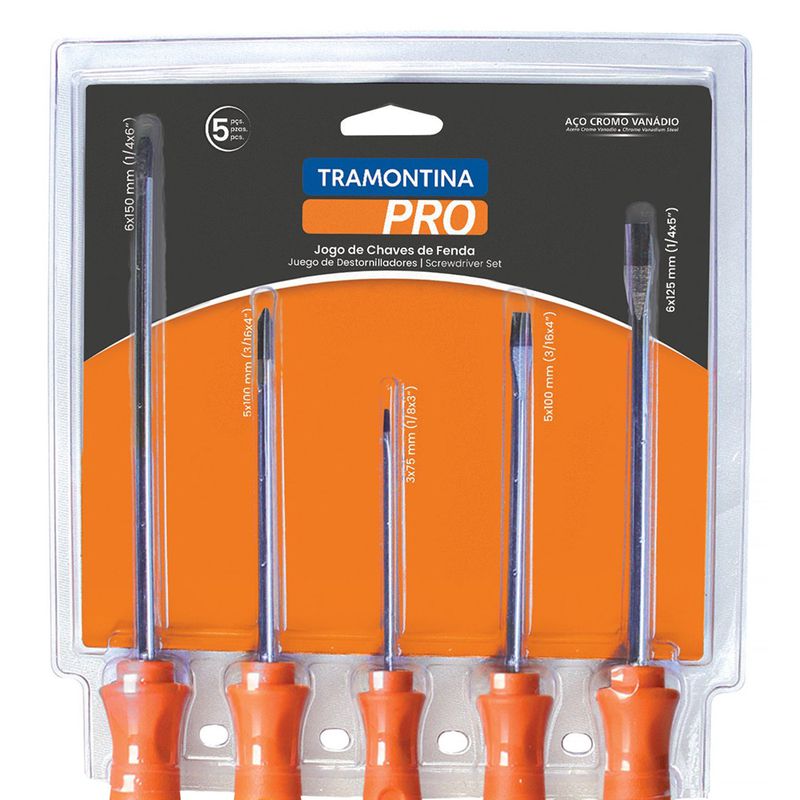Jogo Chaves de Fenda 5 Peças (44130/505) - Tramontina Pro,