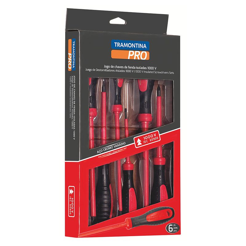 Jogo de Chaves de Fenda Isolada IEC 60900 - 6 Peças (44315/406) - Tramontina Pr