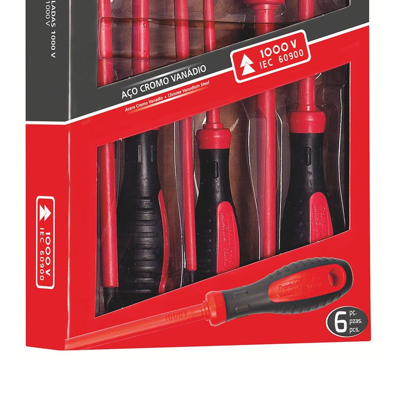 Jogo de Chaves de Fenda Isolada IEC 60900 - 6 Peças (44315/406) - Tramontina Pr