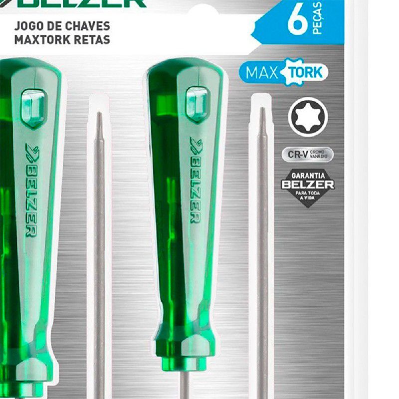 Jogo De Chave De Fenda Torx Com Cabo Reto De T 7 A T 30 231506BN - Belzer