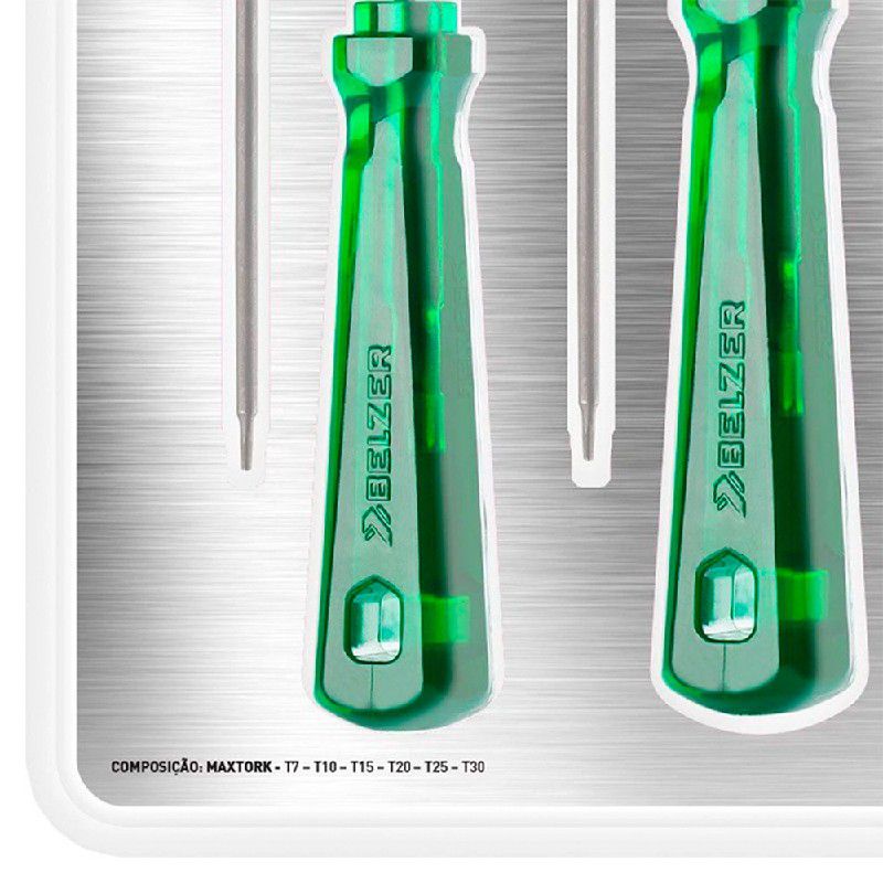 Jogo De Chave De Fenda Torx Com Cabo Reto De T 7 A T 30 231506BN - Belzer