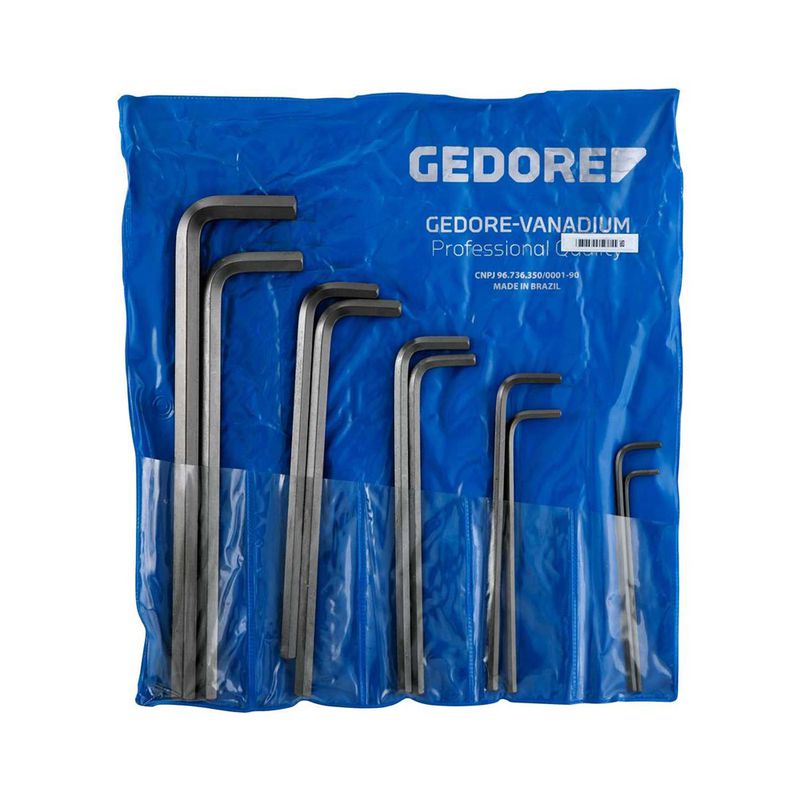Jogo de Chave Allen Longa 3 à14mm 10 Peças 012305 - Gedore