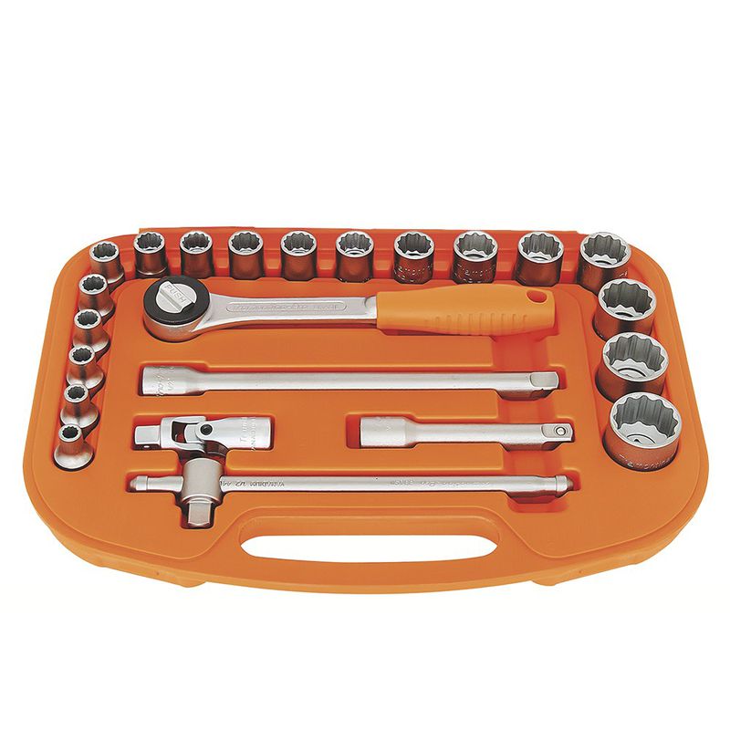 Maleta Com Soquetes Estriados e Acessórios 1/2'' - 23 Peças (44833/222) - Tramontina Pro