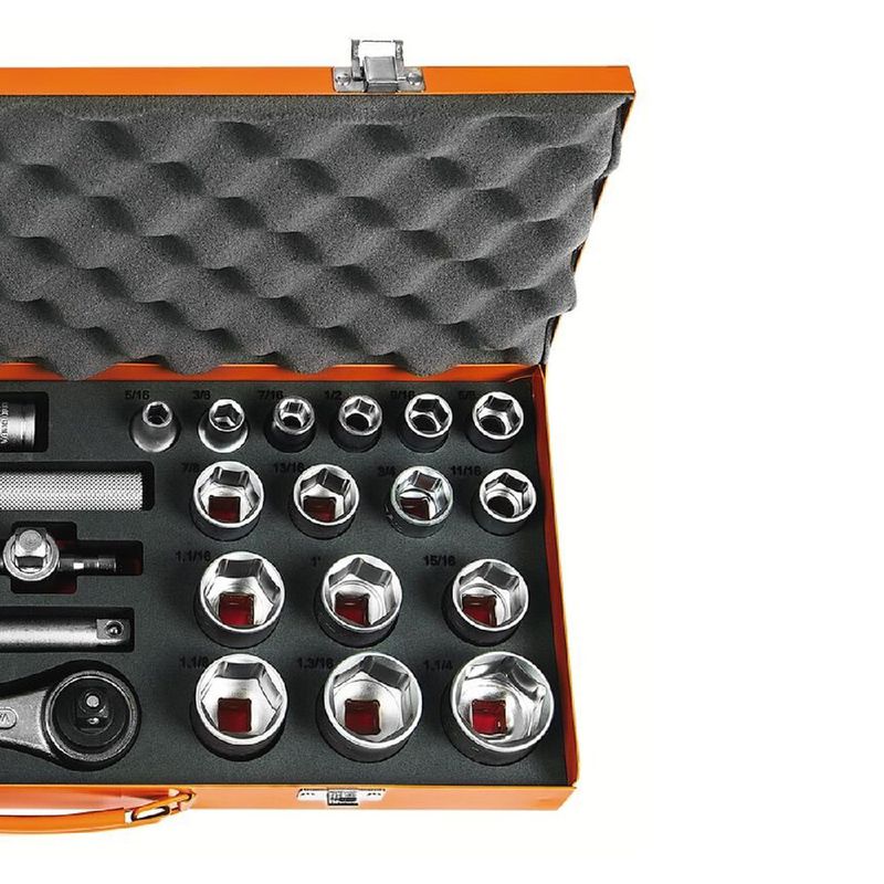 Maleta Com Soquetes Sextavados e Acessórios 1/2'' - 22 Peças (44832/423) - Tramontina Pro