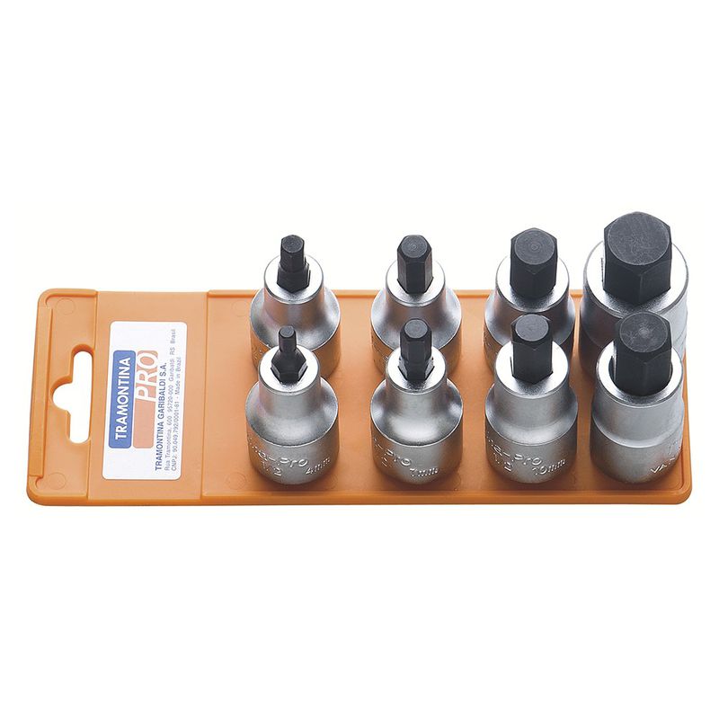 Jogo de Soquetes Hexagonal 1/2'' - 8 Peças (44845/508) - Tramontina Pro