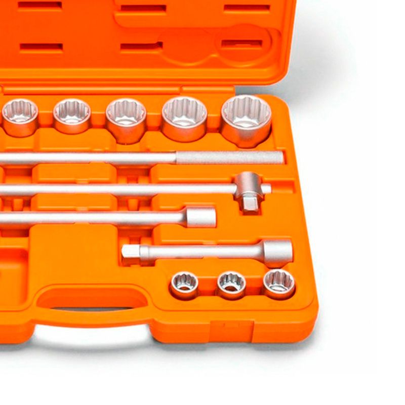 Maleta Com Soquetes Estriados e Acessórios 3/4'' - 14 Peças (44853/214) - Tramontina Pro