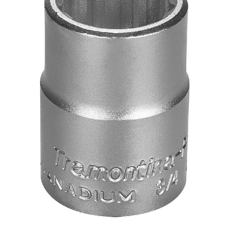 Soquete Estriado em Aço Cromo Vanádio 24 mm - Encaixe 3/4 - Tramontina Pro