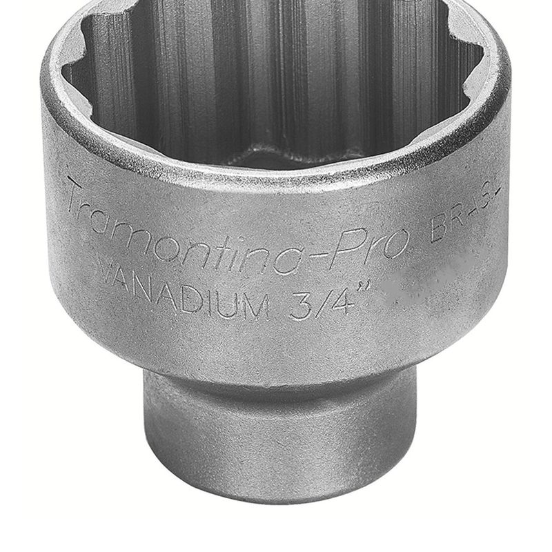 Soquete Estriado em Aço Cromo Vanádio 19 mm - Encaixe 3/4'' Tramontina PRO