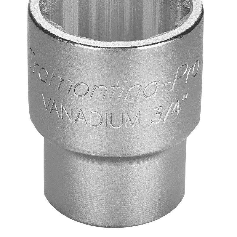 Soquete Estriado em Aço Cromo Vanádio 30 mm - Encaixe 3/4'' - Tramontina Pro