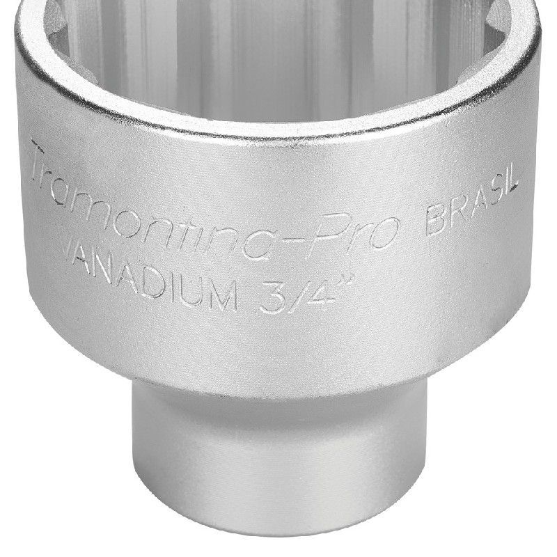 Soquete Estriado em Aço Cromo Vanádio 60 mm - Encaixe 3/4'' Tramontina PRO
