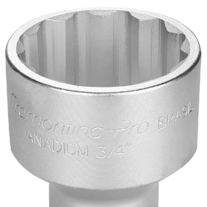 Soquete Estriado em Aço Cromo Vanádio 60 mm - Encaixe 3/4'' Tramontina PRO