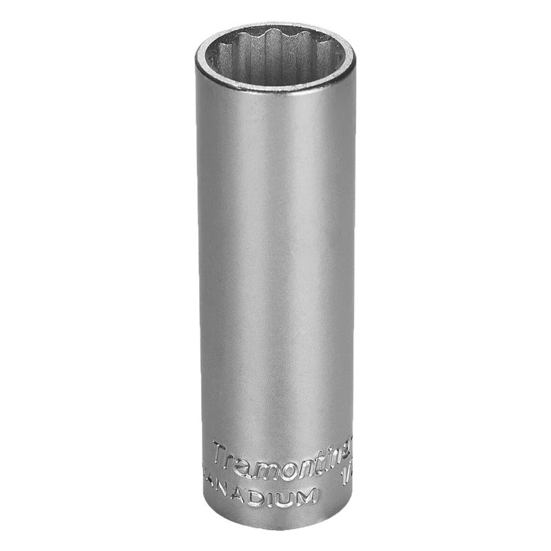 Soquete Estriado Longo em Aço Cromo Vanádio 18 mm - Encaixe 1/2'' Tramontina PRO