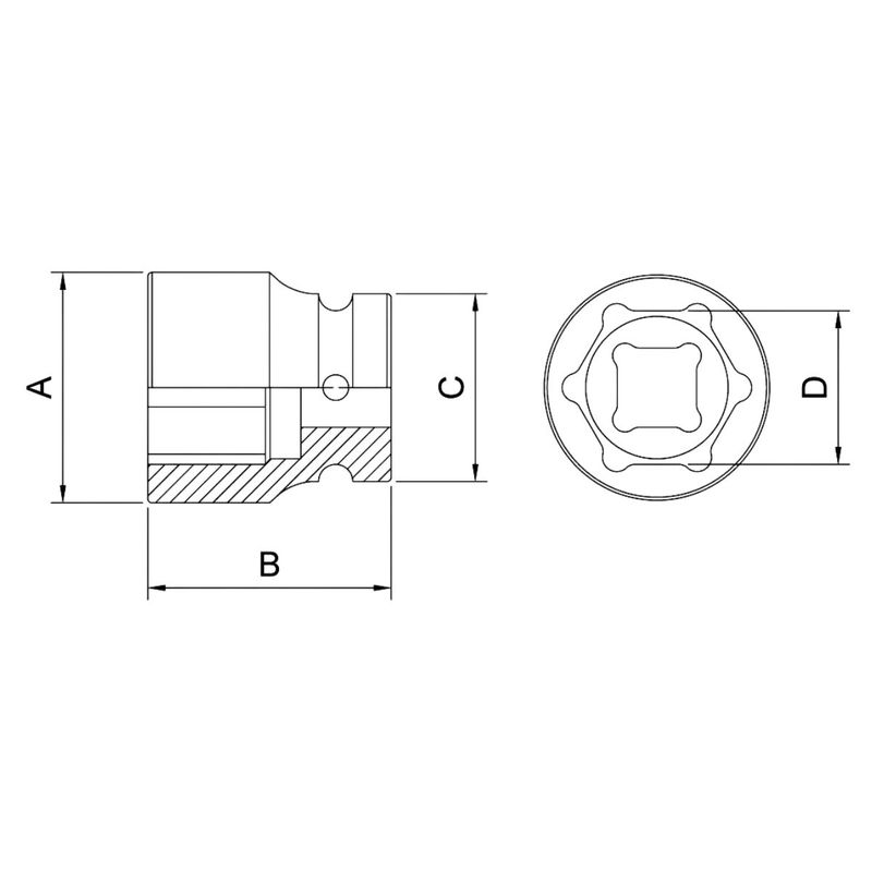 Soquete de Impacto Sextavado 1'' x 22mm (44917/022) - Tramontina Pro