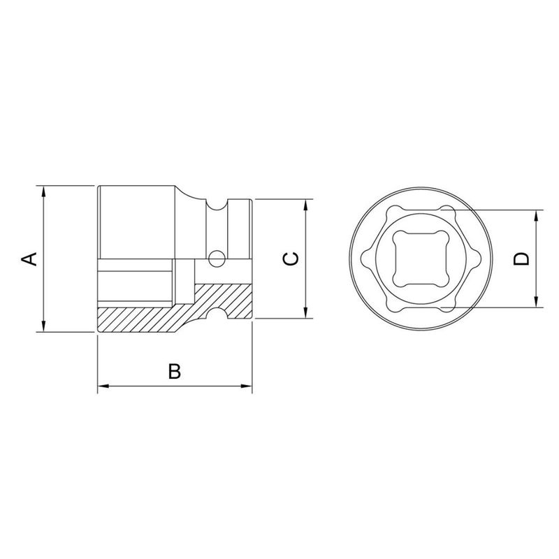 Soquete de Impacto Sextavado 3/4'' x 25mm (44890/125) - Tramontina Pro