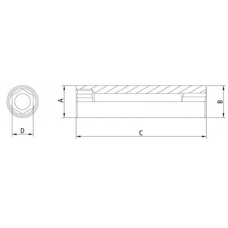 Soquete Sextavado Longo 1/2'' x 14mm (44802/114) - Tramontina Pro