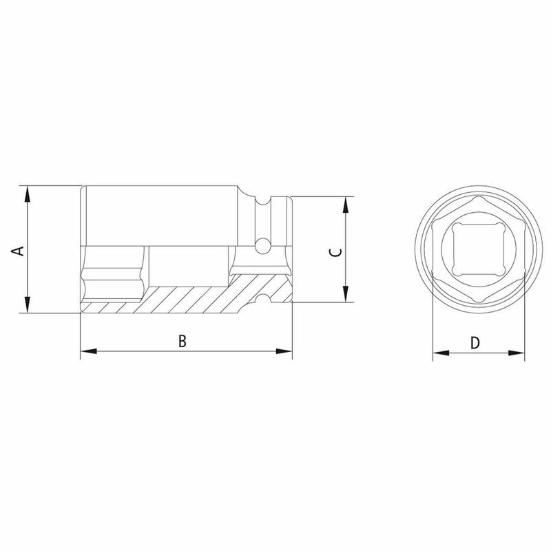 Soquete de Impacto Sextavado Longo em Aço Cromo Molibdênio 7/8'' - Encaixe 1'' Tramontina PRO