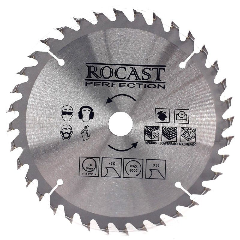 Serra Circular Com Pastilha MD Para Madeira 7.1/4'' x 36D (35,0002) - Rocast
